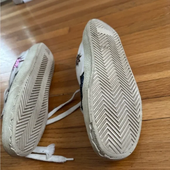 Saint Laurent White Sneakers with Pink and Blue Stars - Picture 3 of 6